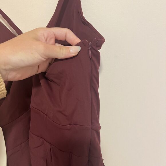 NWT Halara Breezeful Pocket Quick Dry Slip Romper in Amaranth Women's Size Small - Picture 3 of 10